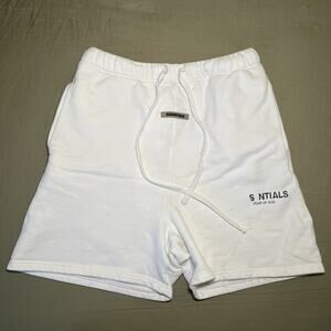 Essentials Fear Of God White Sweatshorts Shorts Size XL Logo Peeling READ